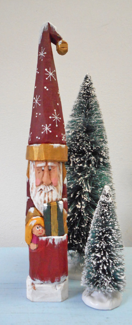 Tall Hat Pencil Santa Claus with Christmas Packages