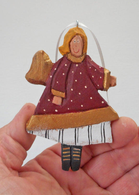 Folk Art Angel Christmas Tree  Ornament