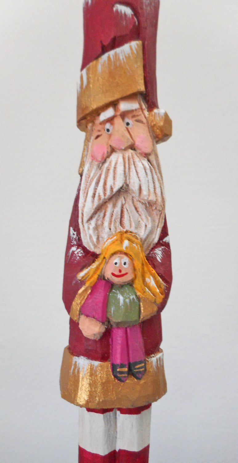 Whimsical Long Leg Pencil Santa Claus Figures
