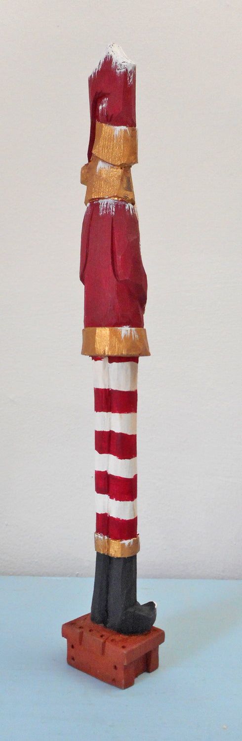 Whimsical Long Leg Pencil Santa Claus Figures