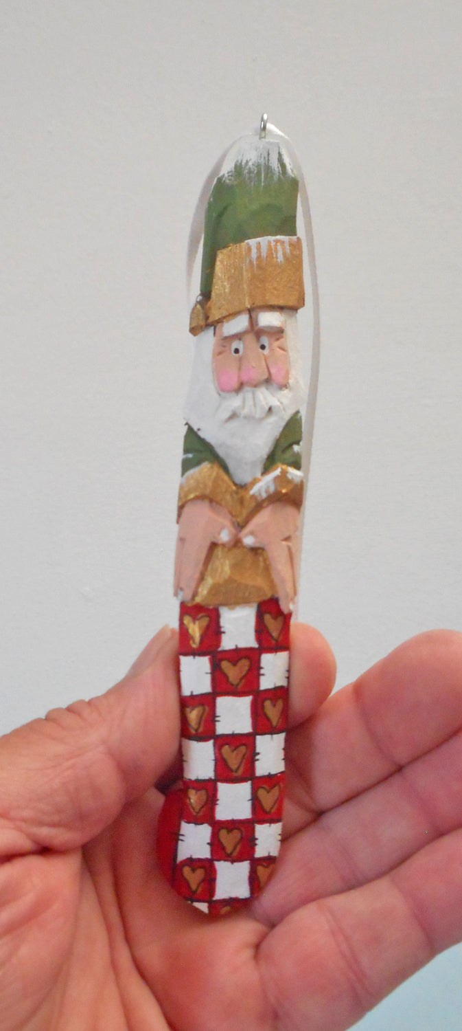 Wood Santa Claus Ornament