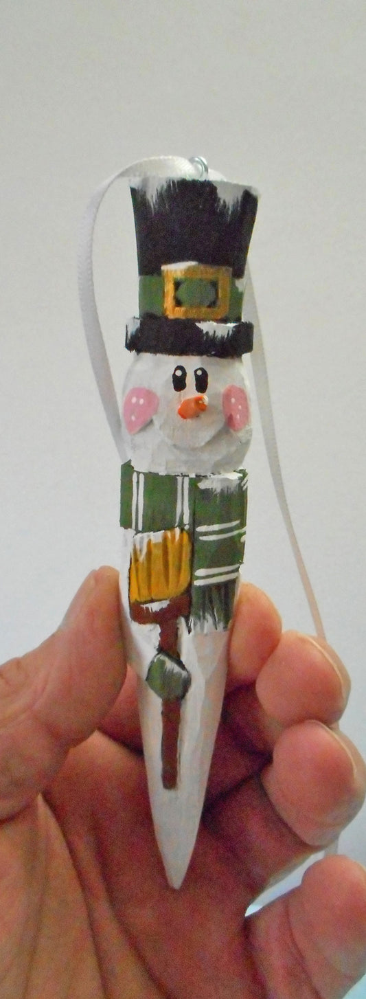 Wood Snowman Tree Ornament