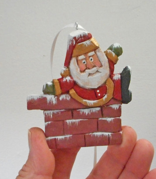 Santa Claus Chimney Christmas Ornament