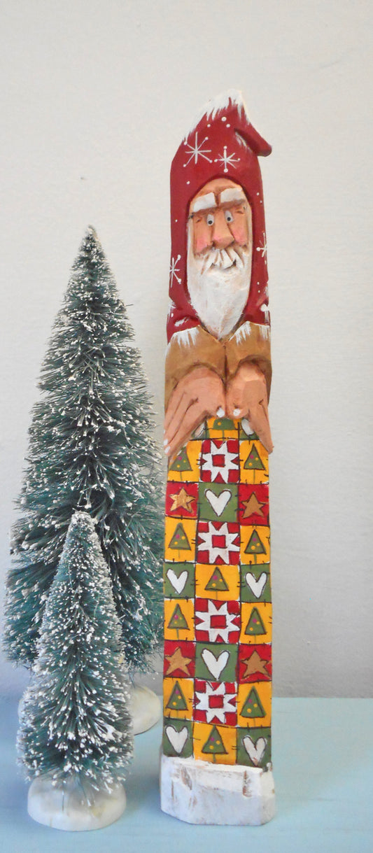 Old World Santa Claus with Quilt