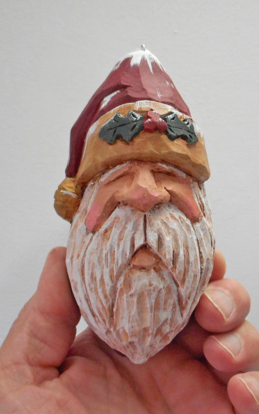 Full Round Santa Bust Christmas Ornament