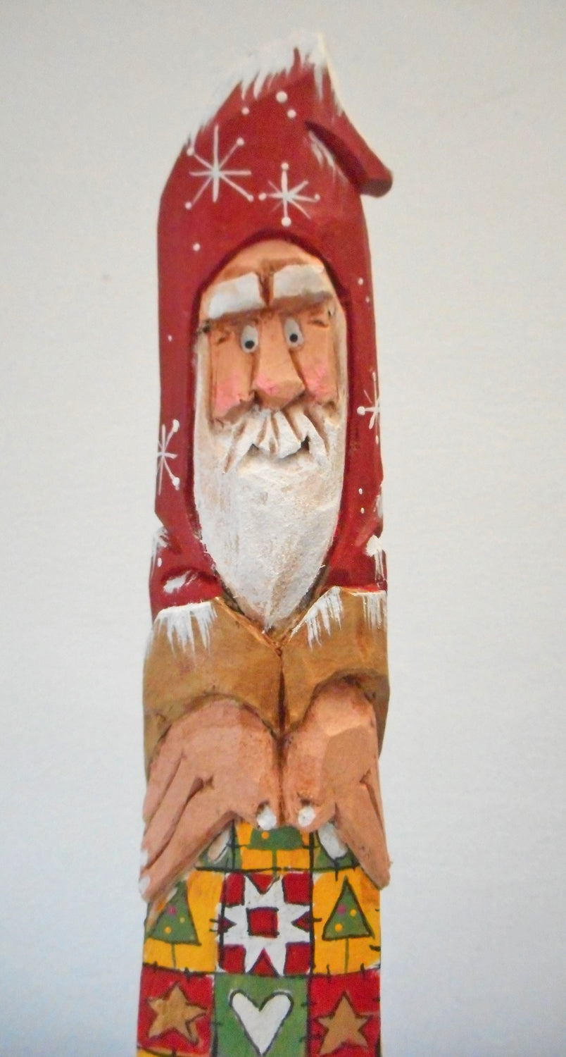 Old World Santa Claus with Quilt