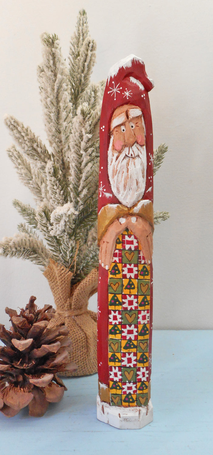 Old World Santa Claus with Quilt