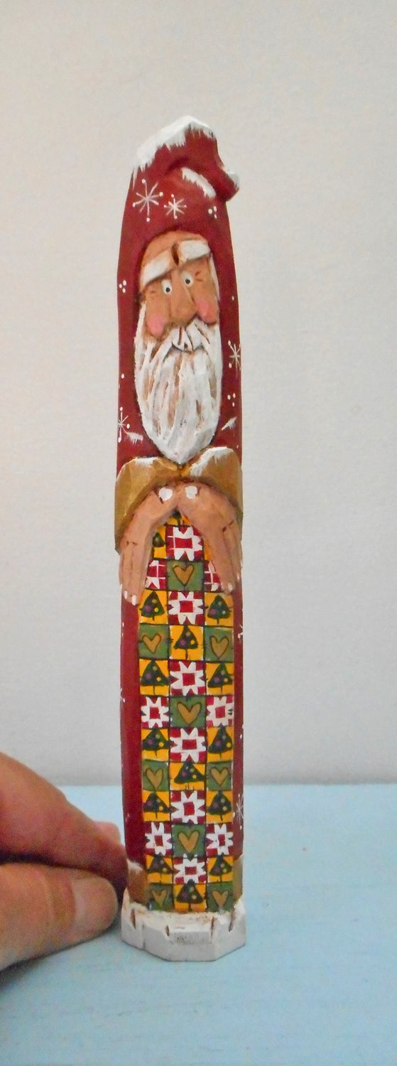 Old World Santa Claus with Quilt