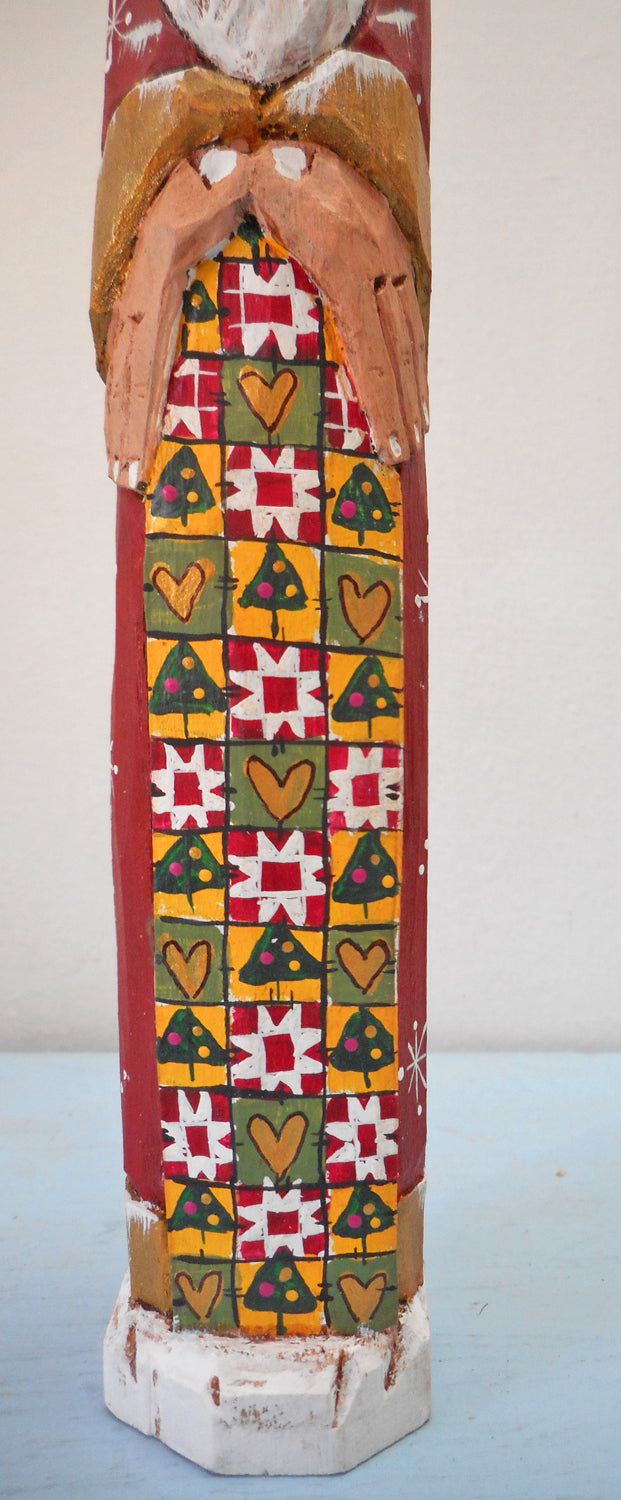 Old World Santa Claus with Quilt