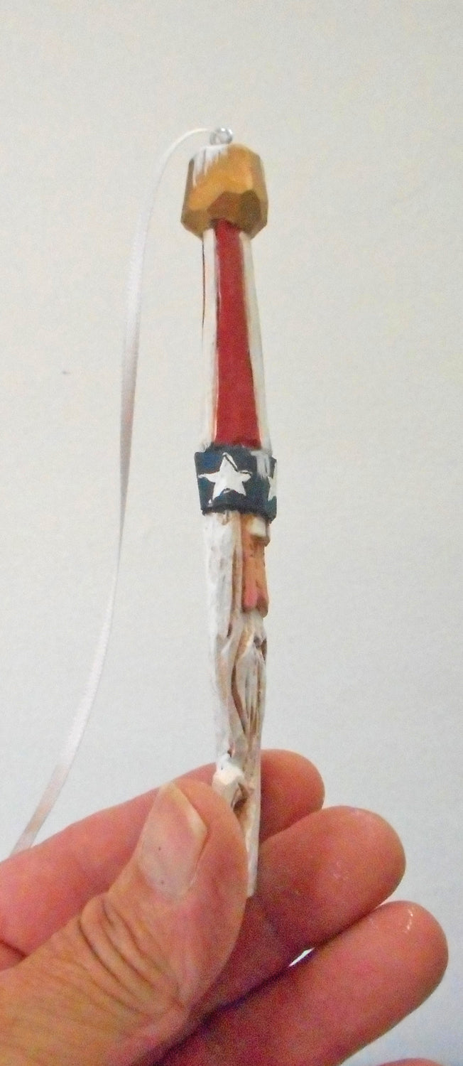 Wood Patriotic Christmas Ornament