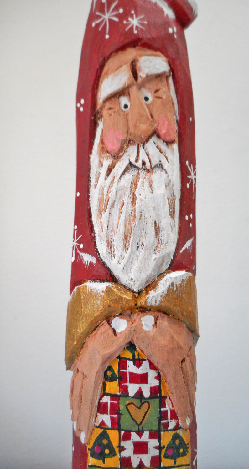 Old World Santa Claus with Quilt
