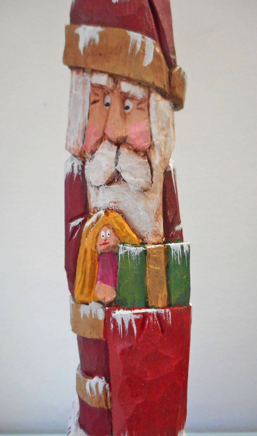 Chimney Pencil Santa Claus Wood Carving