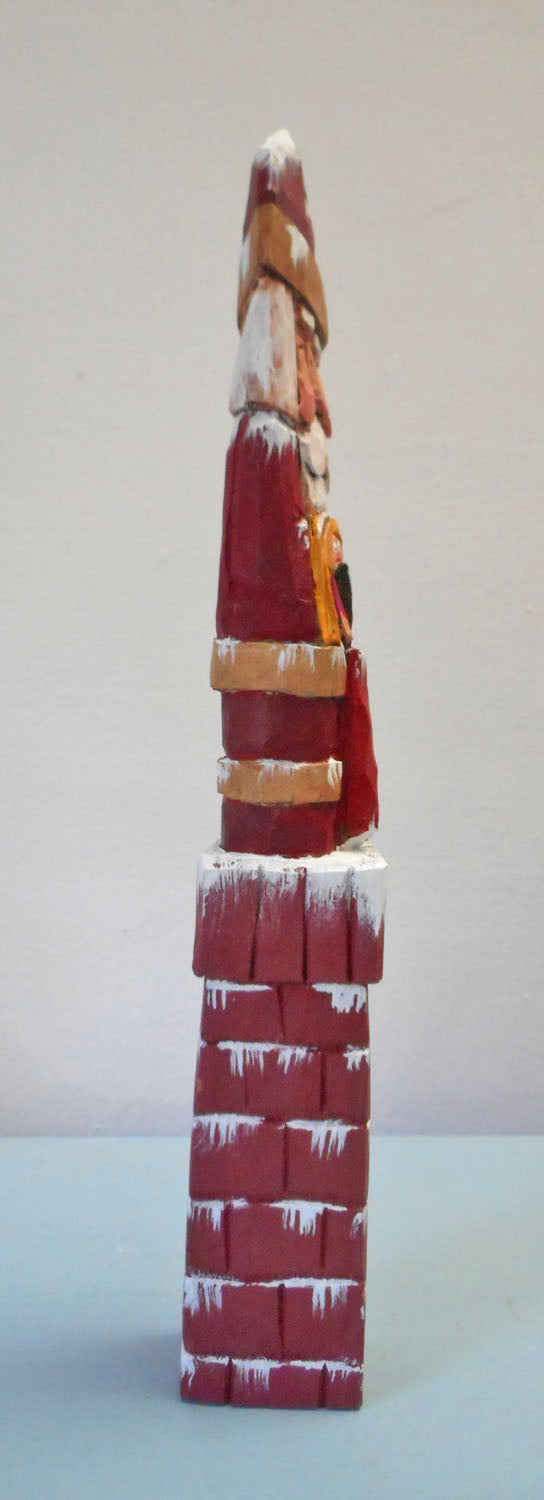 Chimney Pencil Santa Claus Wood Carving