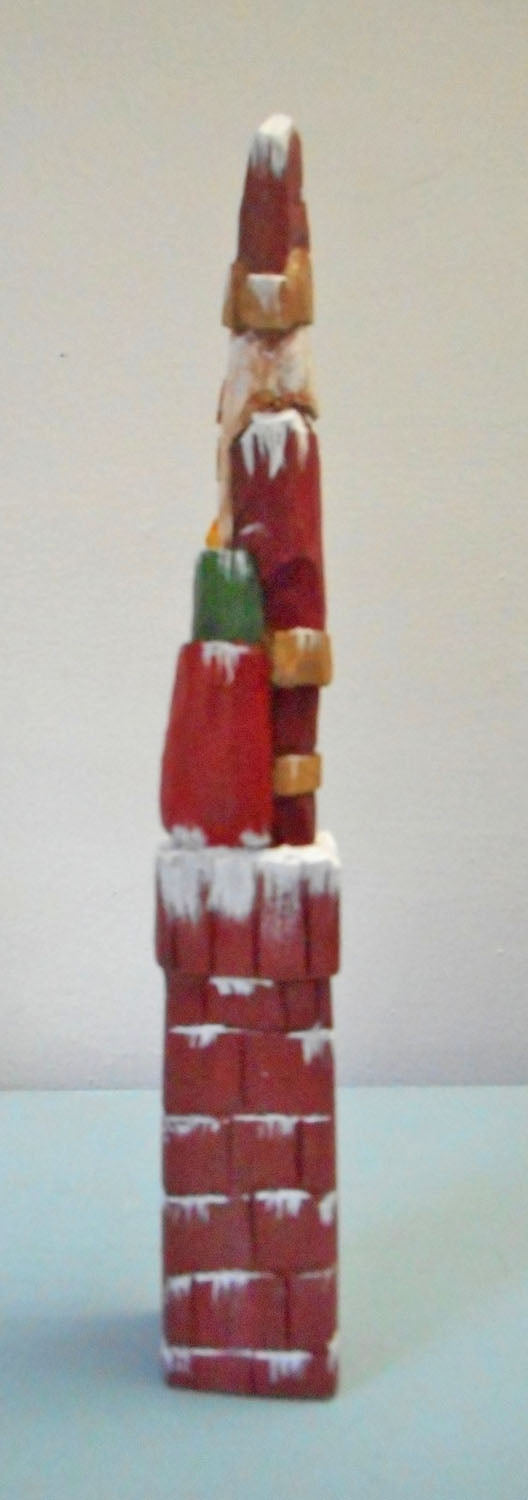 Chimney Pencil Santa Claus Wood Carving