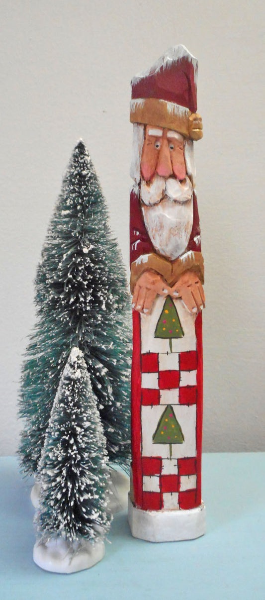 Pencil Santa Claus with Quilt