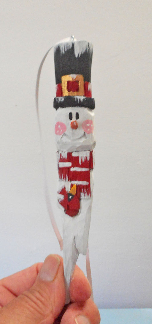 Snowman with Cardinal Christmas Tree Ornament