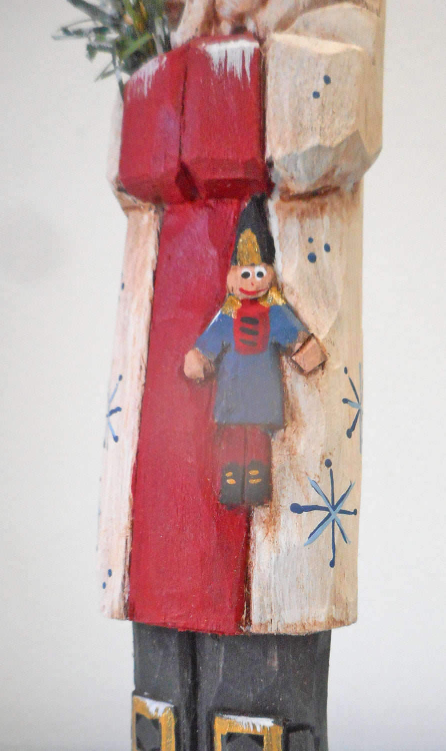 Hand Carved Belsnickle Santa Claus with Tree