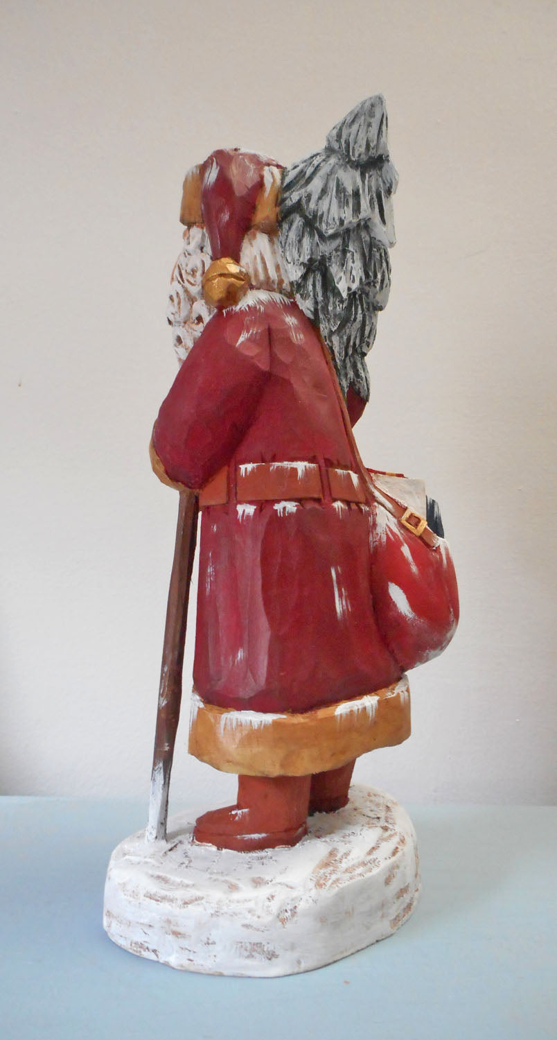 Christmas Traveler Santa Claus Sculpture