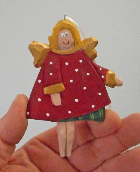 Folk Art Angel Christmas Ornament