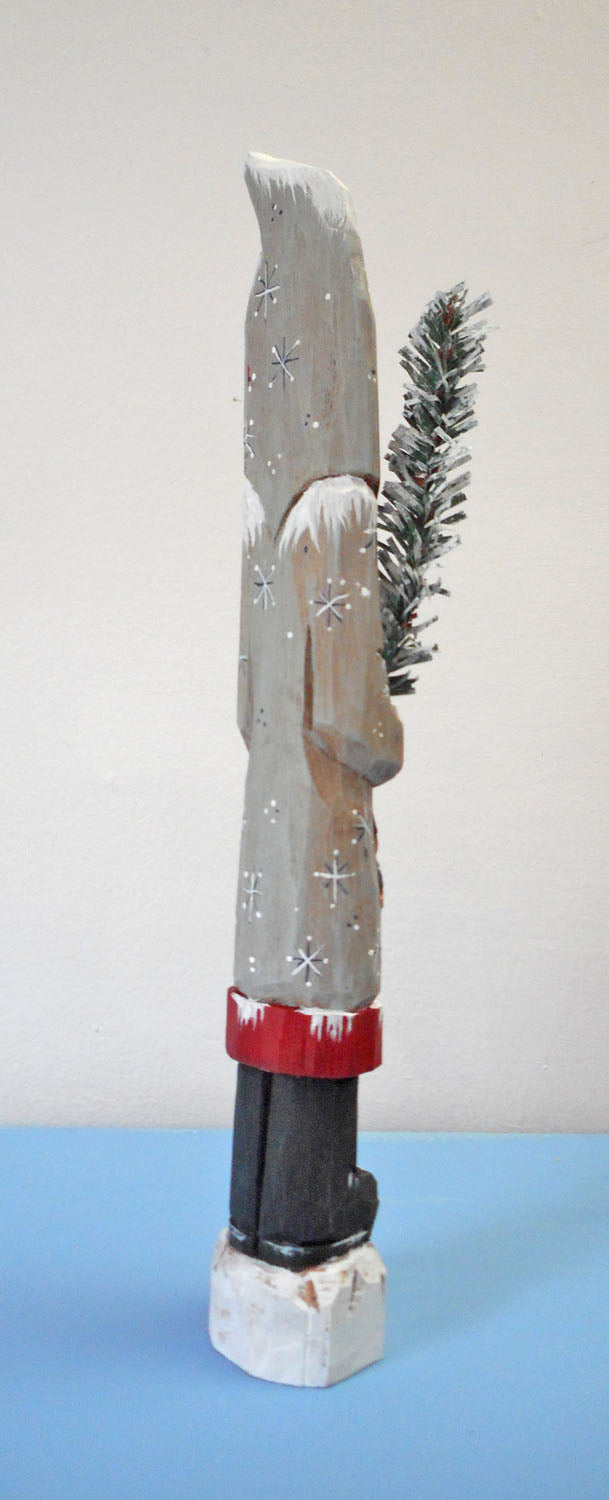 Hand Carved Belsnickle Santa Claus with Tree