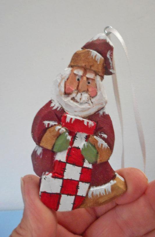 Wooden Santa Claus Christmas Tree Ornament