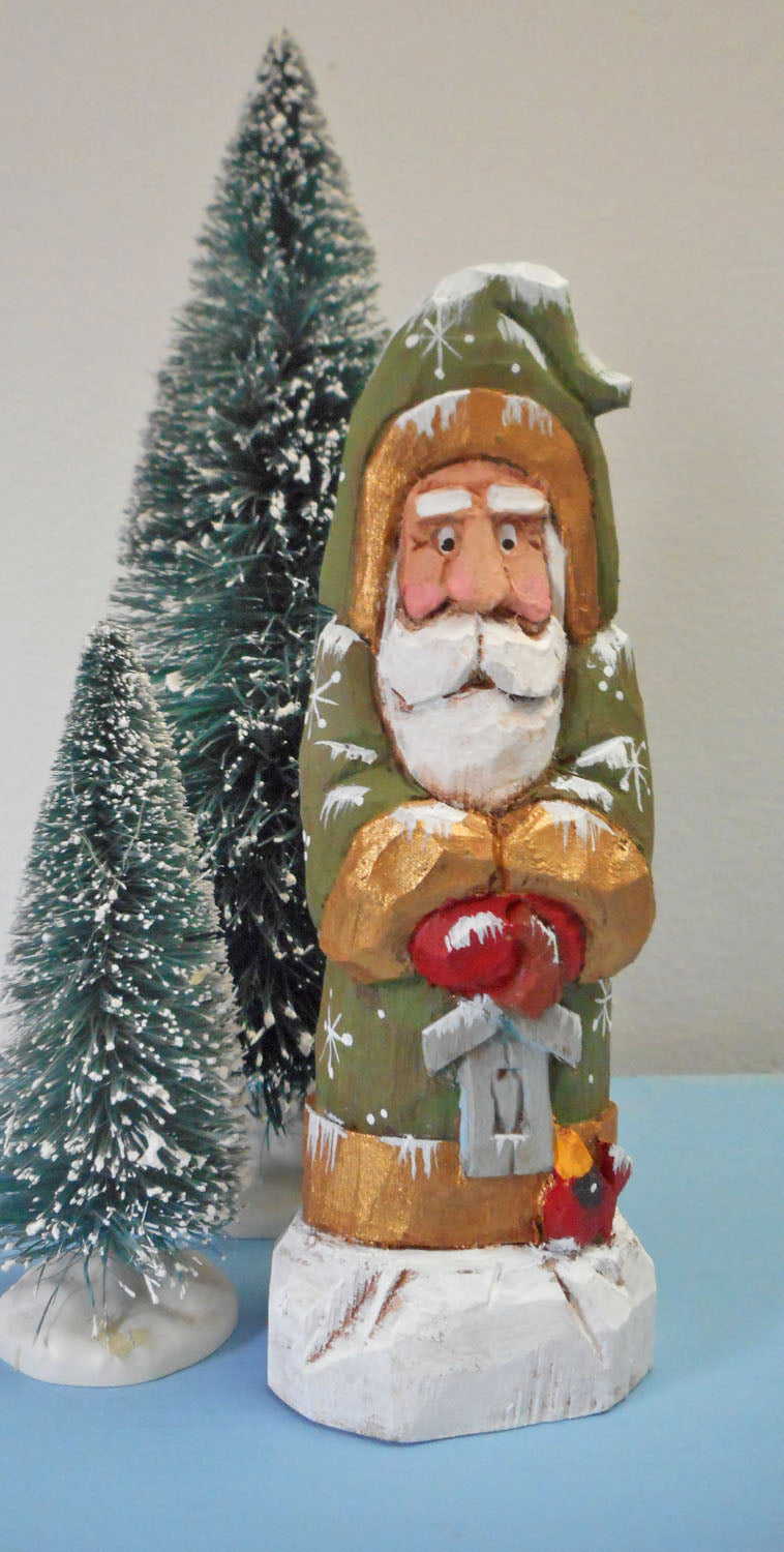Hand Carved Old World Santa Claus Decoration