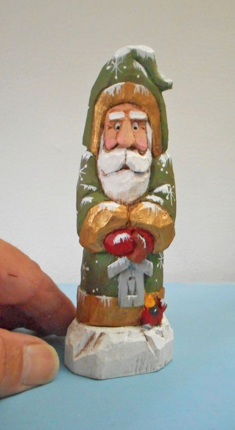 Hand Carved Old World Santa Claus Decoration