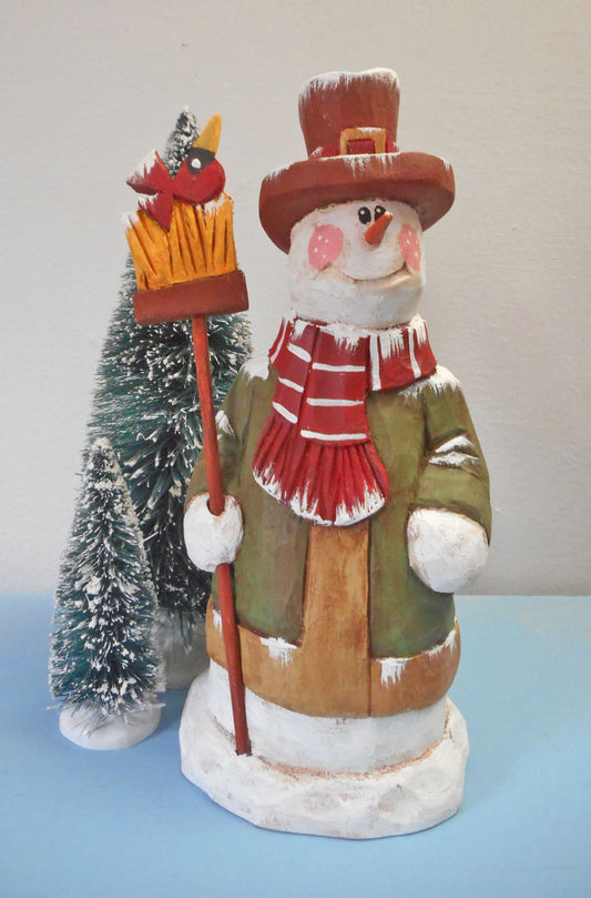 Snowman Decoration with Cardinal