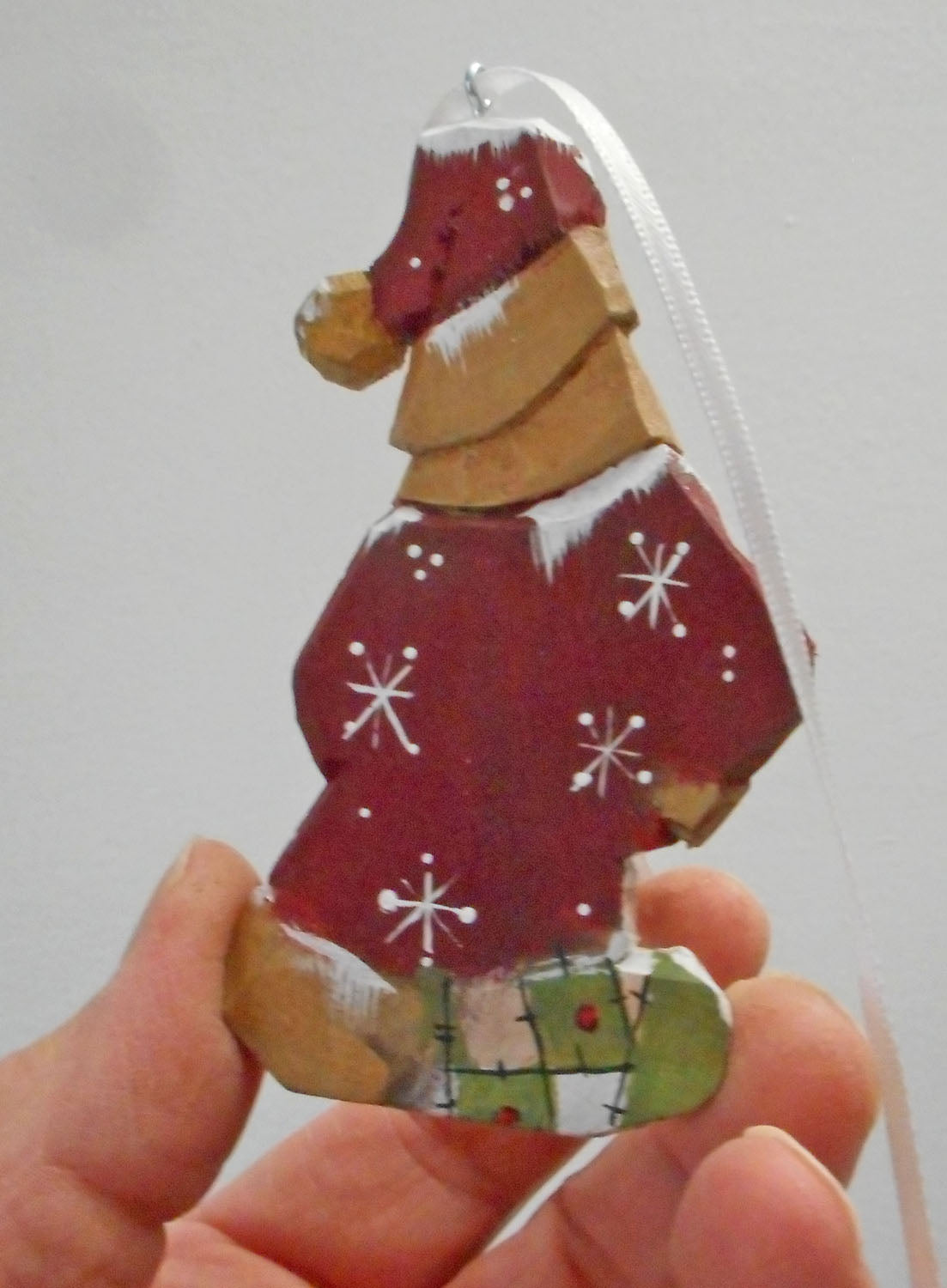 Wooden Santa Claus Christmas Tree Ornament