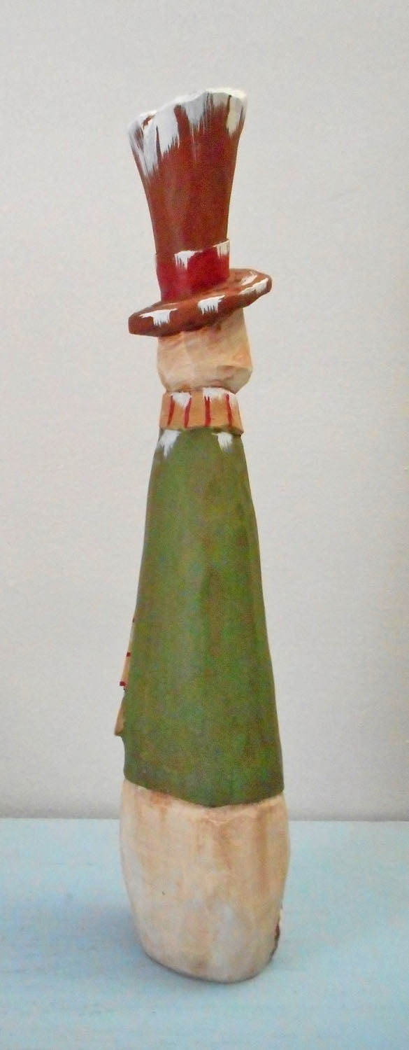 Wooden Folk Art Snowman Decoration