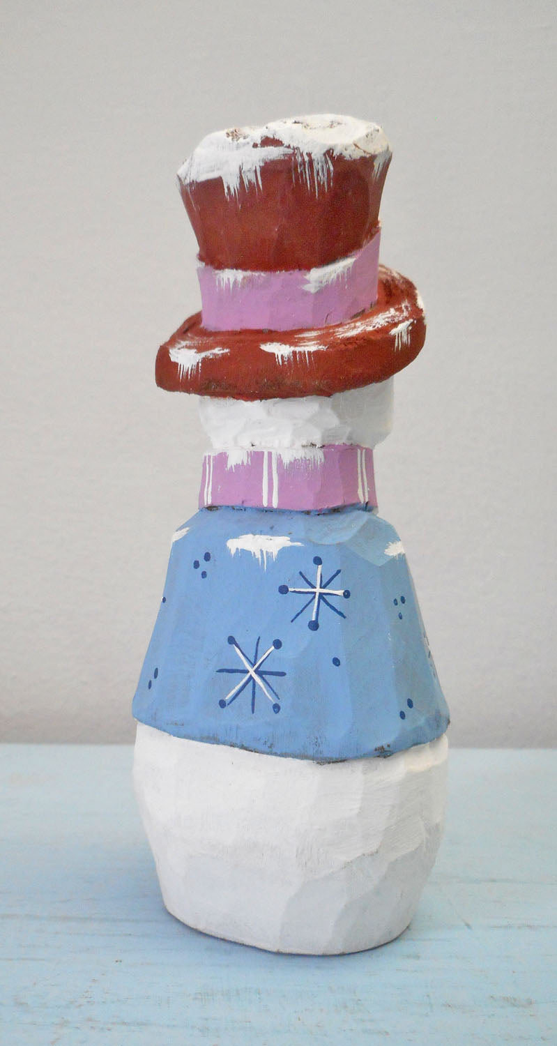 Snowman with Cardinal decoration