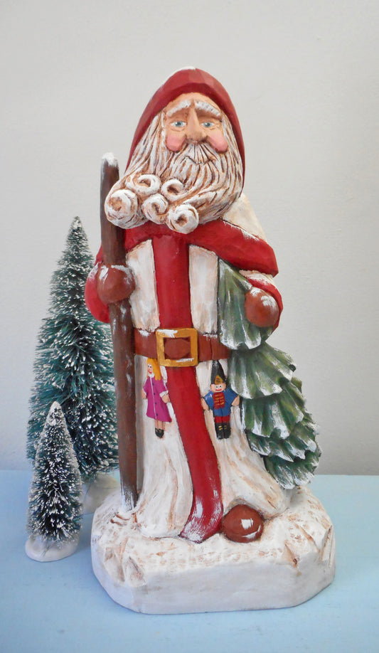 Kriss Kringle Santa Wood Sculpture
