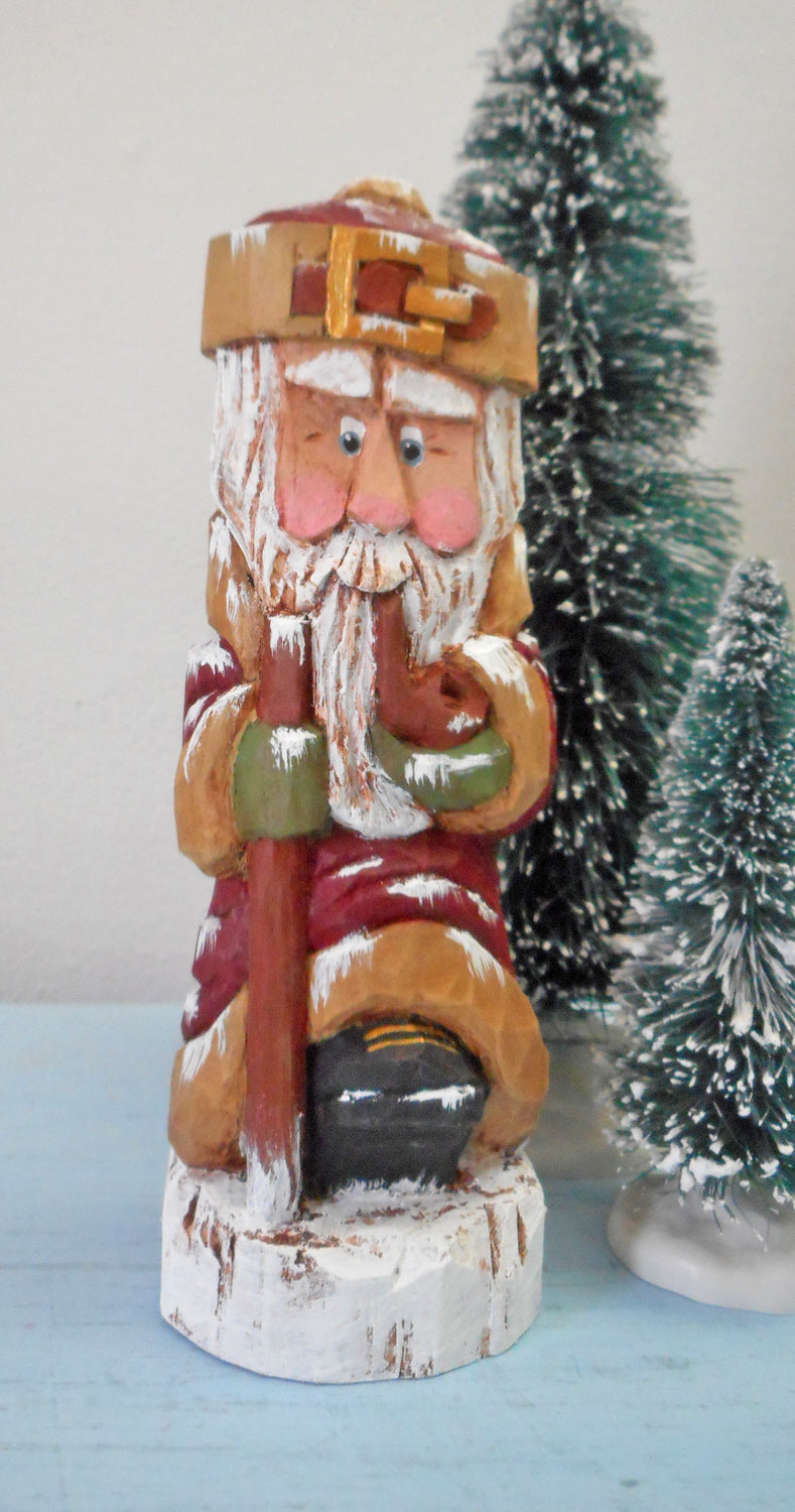 Old World Santa Claus woodcarving