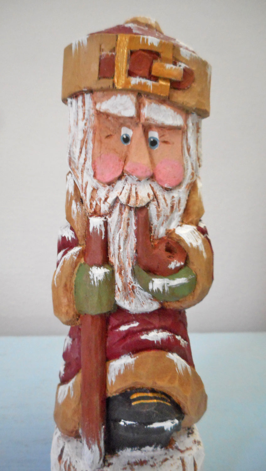 Old World Santa Claus woodcarving