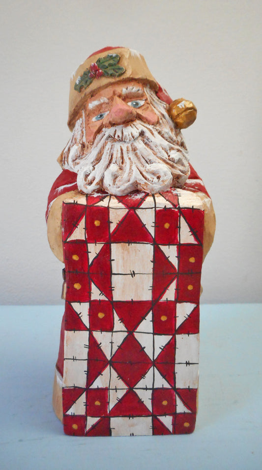 Santa Claus with barn quilt