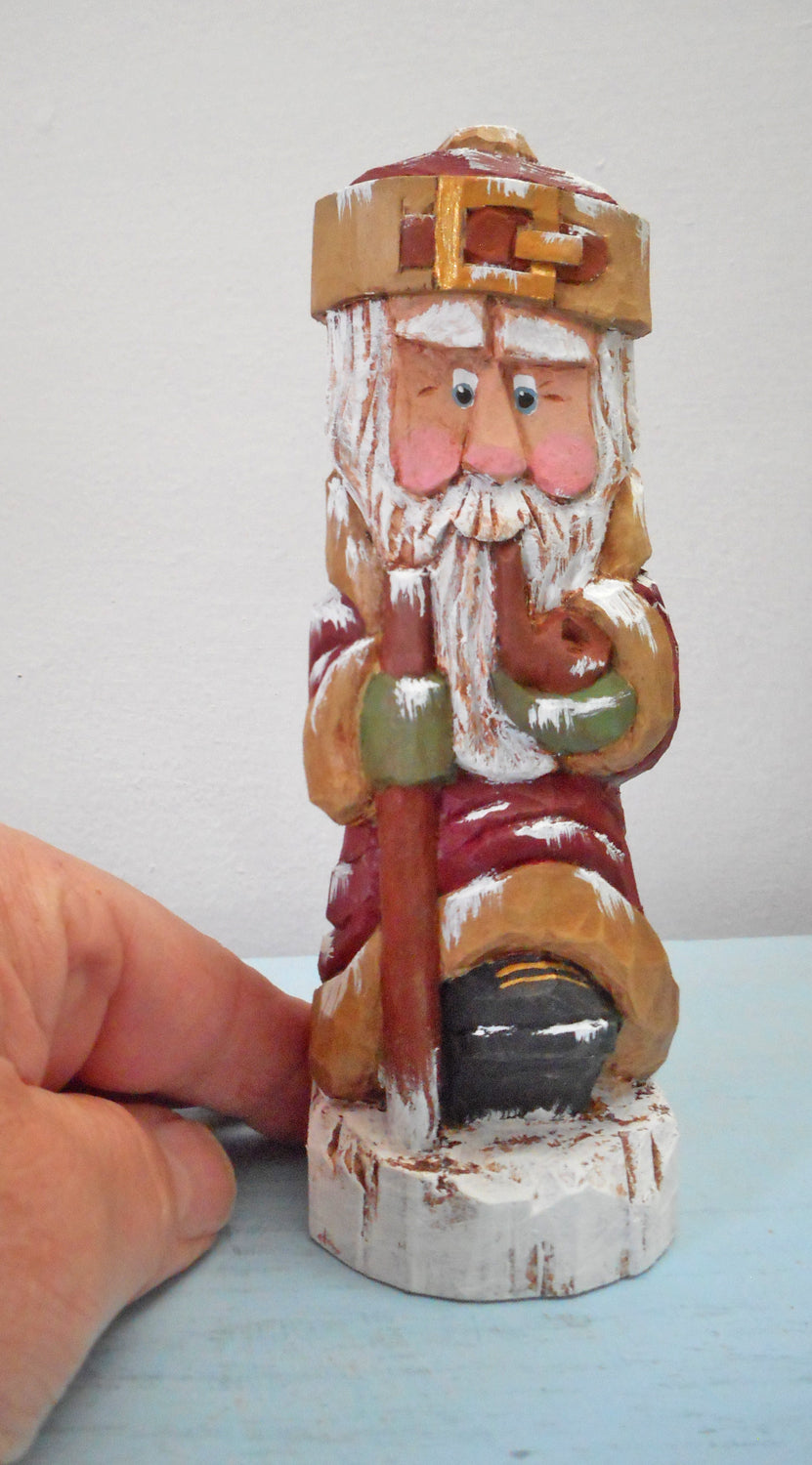 Old World Santa Claus woodcarving
