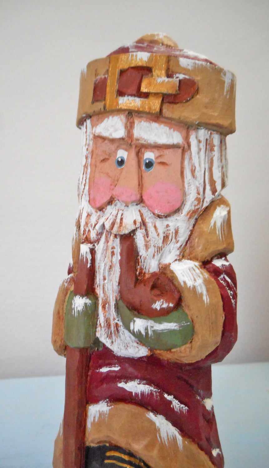 Old World Santa Claus woodcarving