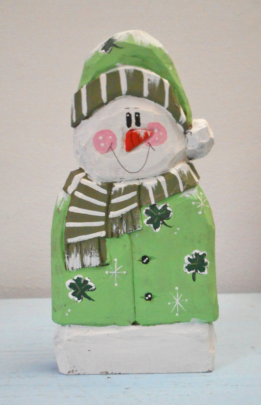 Wooden  Irish Snowman Decoration