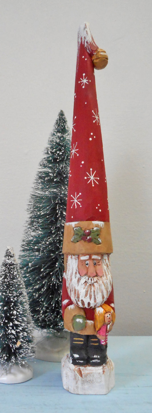 Tall Hat Pencil Santa Claus with doll