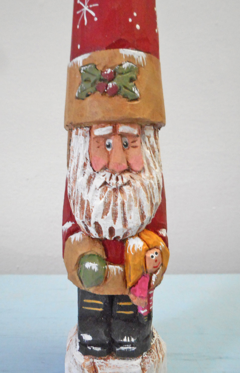 Tall Hat Pencil Santa Claus with doll