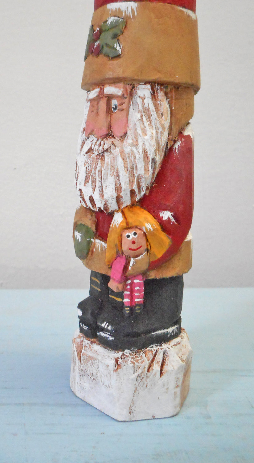 Tall Hat Pencil Santa Claus with doll