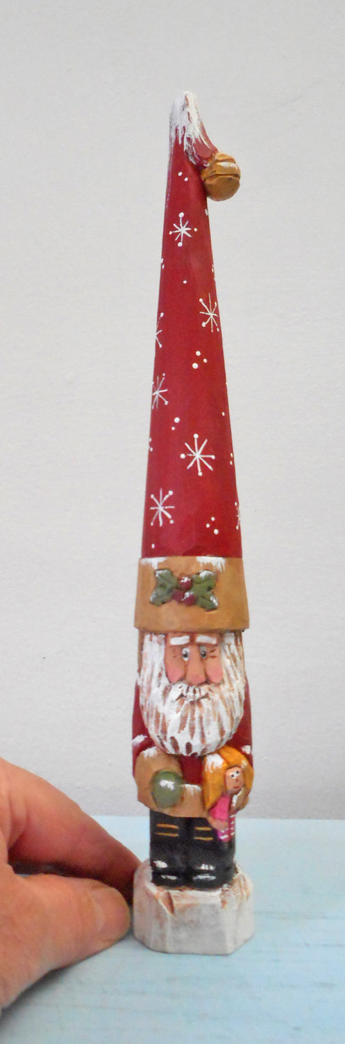 Tall Hat Pencil Santa Claus with doll