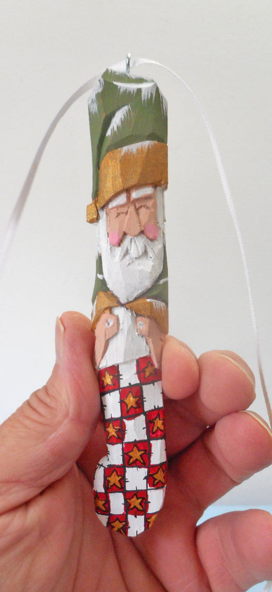 Wood Santa Claus Ornament