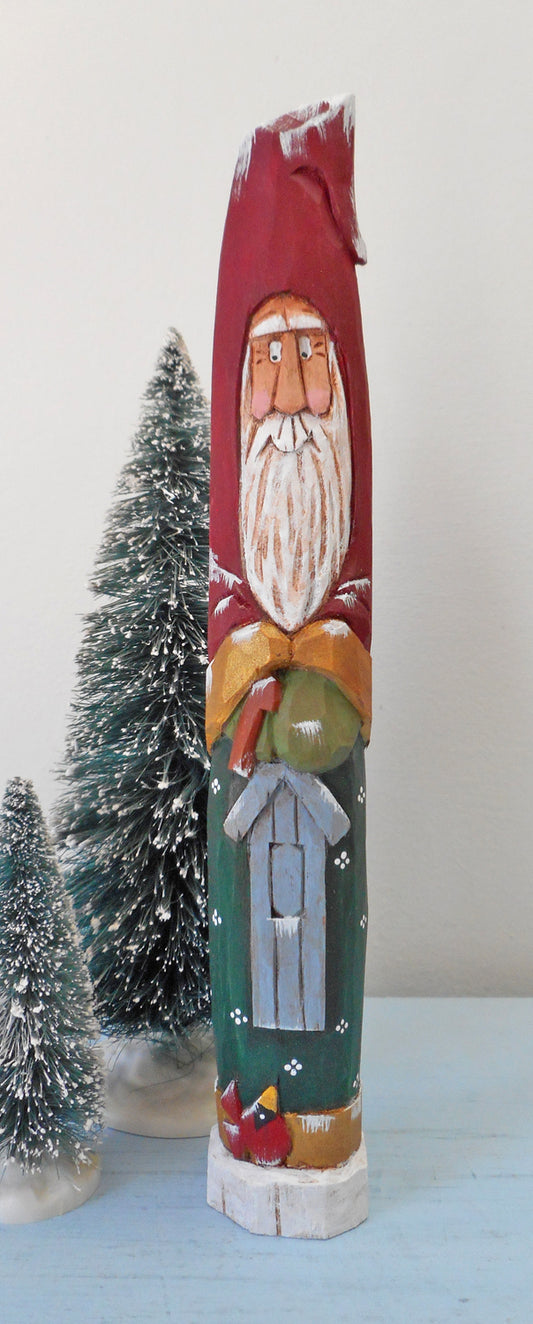 Vermont Pencil Santa Claus with Birdhouse