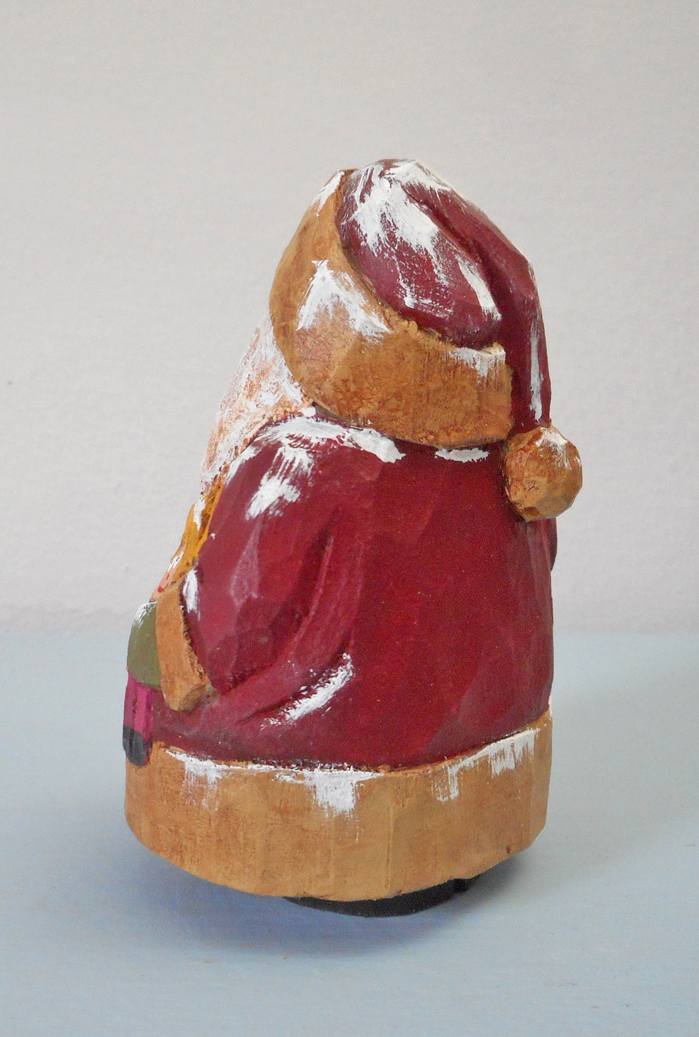 Wooden Chubby Quilt Santa Claus with doll