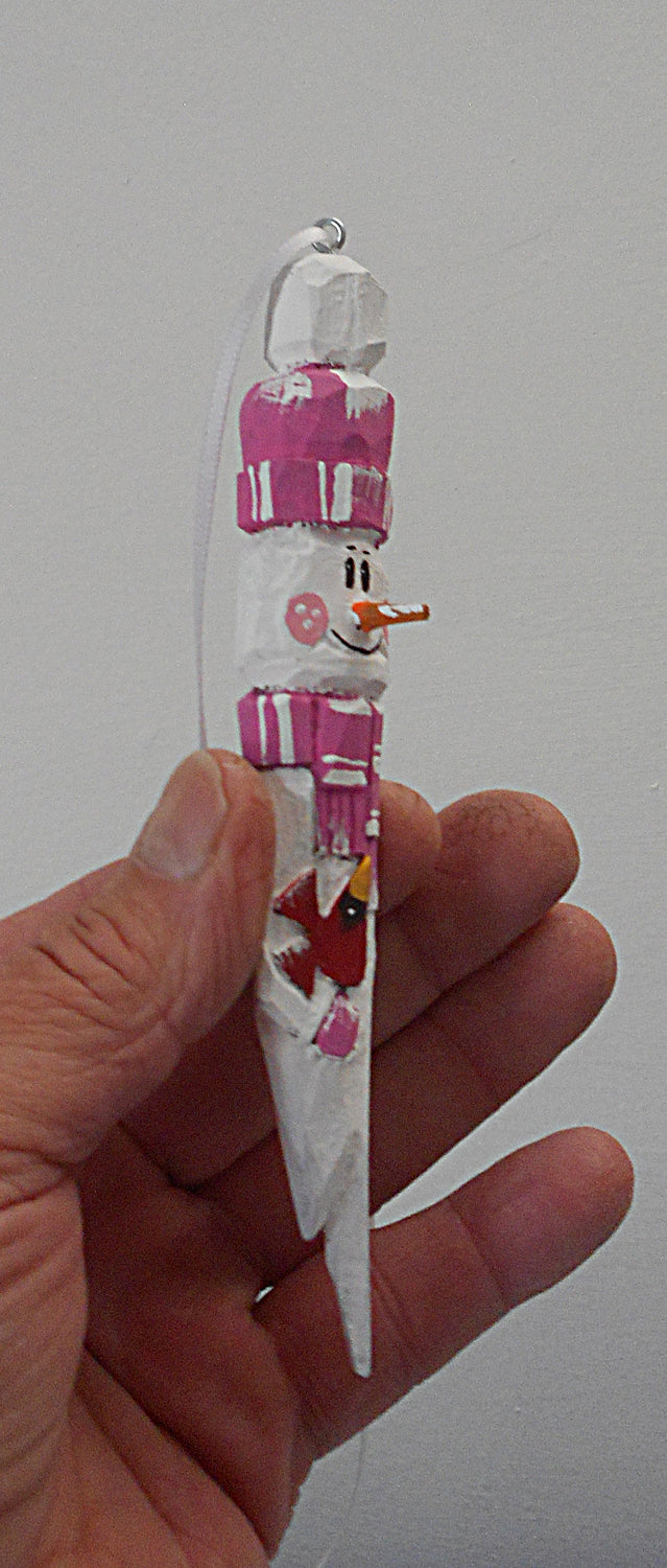 Snowman with Cardinal Ornament