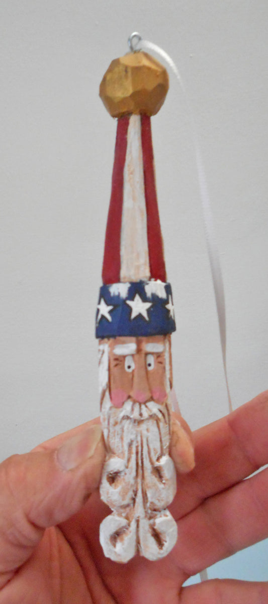 Wood Patriotic Christmas Ornament