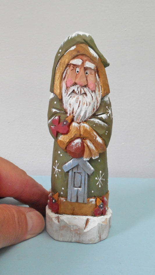 Hand Carved Old World Santa Claus Decoration