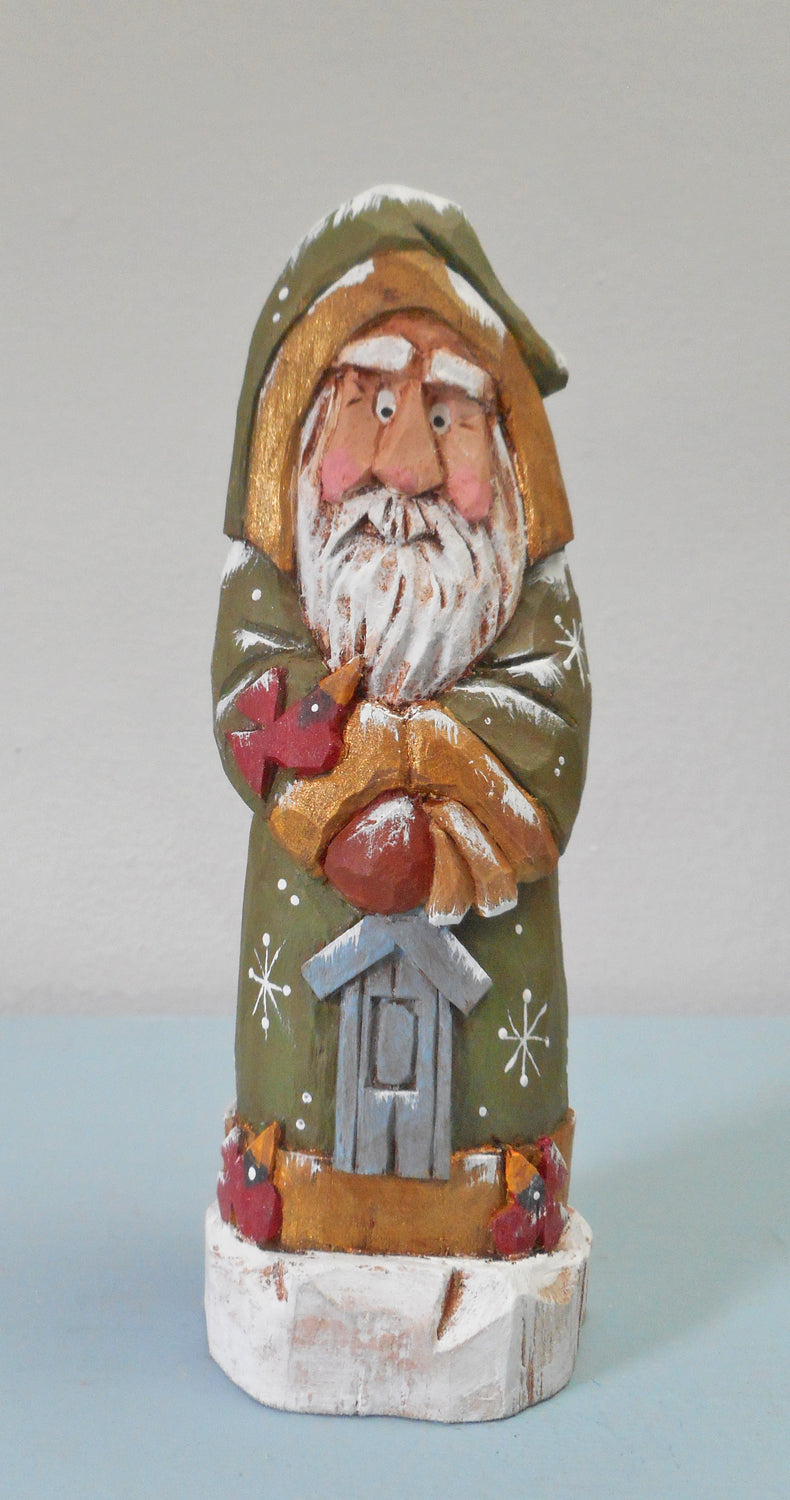 Hand Carved Old World Santa Claus Decoration