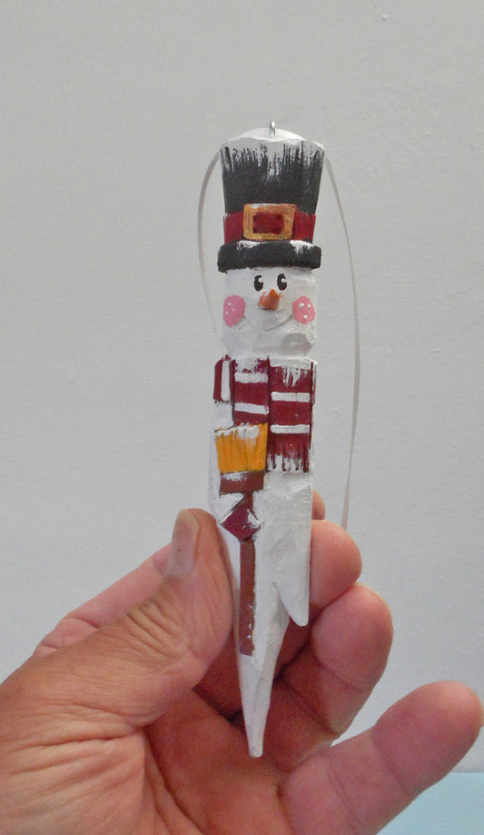 Snowman with broom Christmas Tree Ornament
